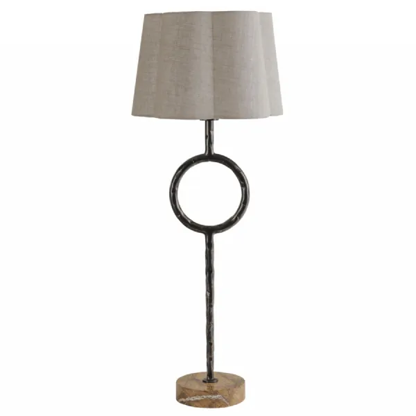 Dark Bronze Iron Large Table Lamp with Marble Base