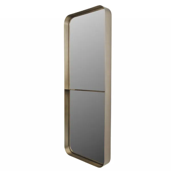 Gold Iron Large Industrial Wall Mirror with Storage Ledge
