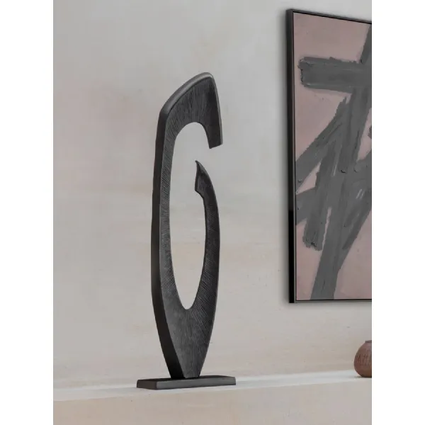 Black Aluminium Abstract Art Sculpture with Stable Base