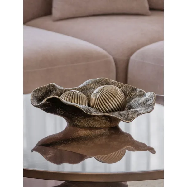 Antique Brass Aluminium Weave Bowl Sculptural Design