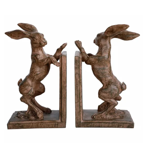 Hurrell Rustic Standing Hare Bookends
