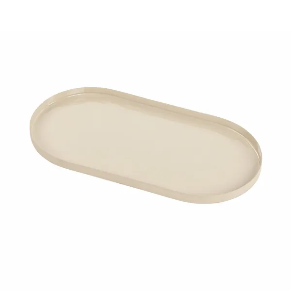 Ovolo Iron Enamel Beige Tray Large Cream