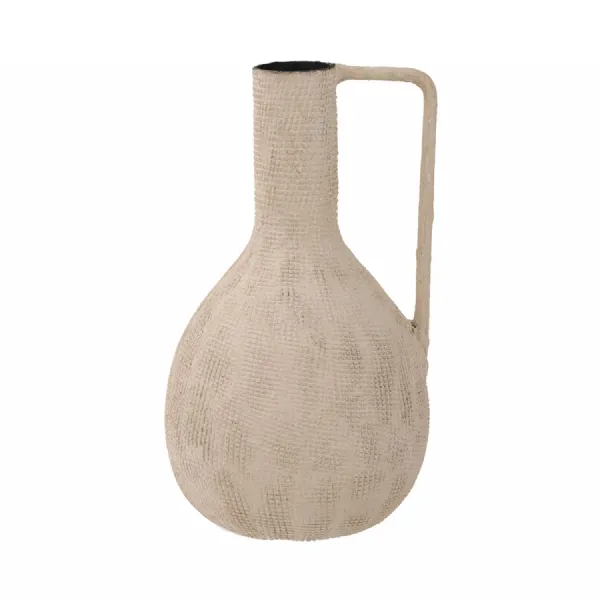 Navi Teardrop Textured Vase Cream