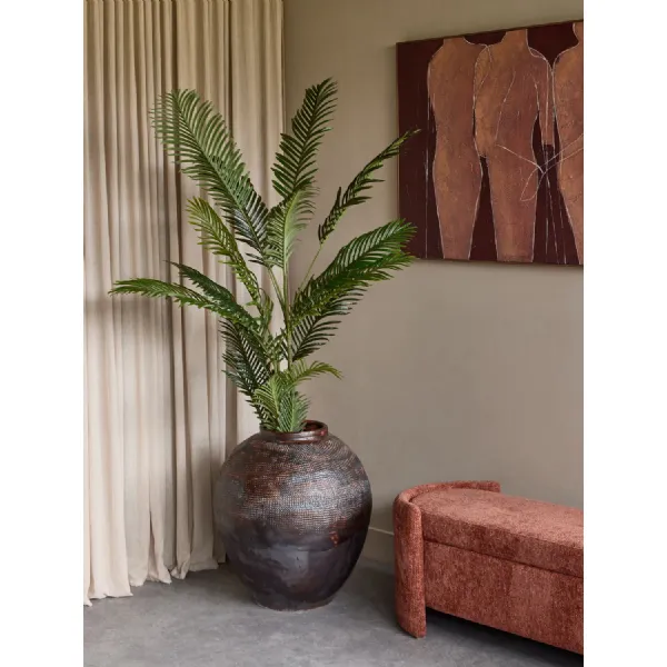 Black Textured Ceramic Oversized Floor Planter