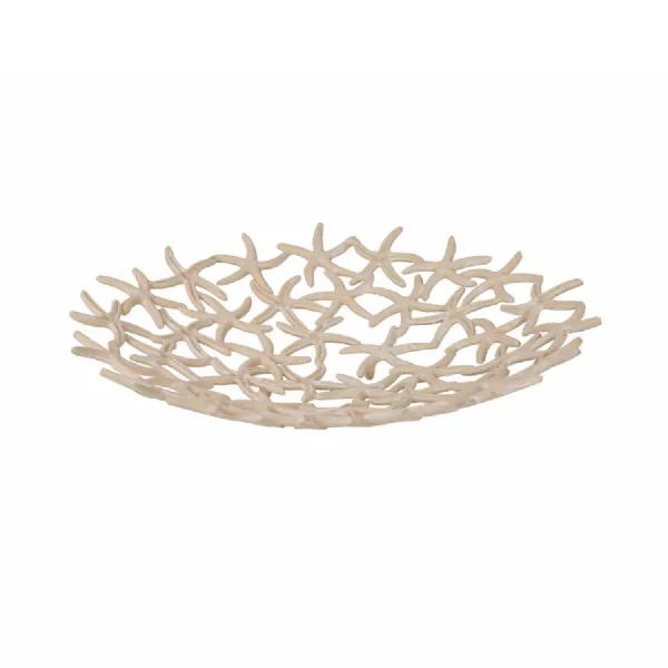 Beige Aluminium Starfish Design Bowl with Cast Iron Detail