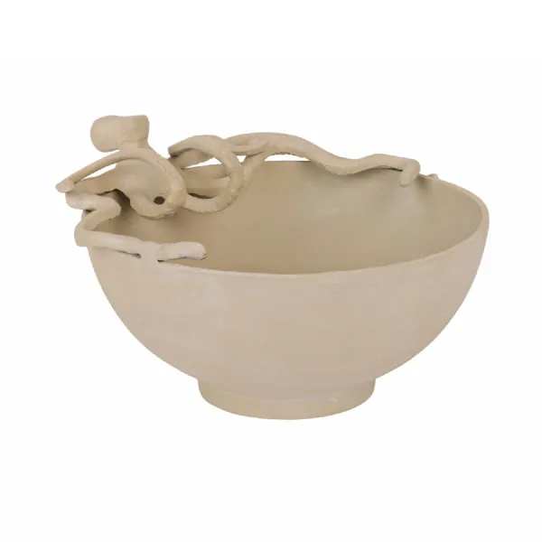 Beige Aluminium Octopus Design Stonewash Bowl