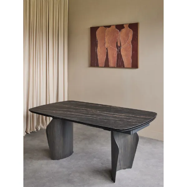 Black Ceramic Top Large Extending Dining Table 180 to 270cm