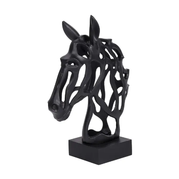 Beavis Horse Head Black Aluminium Sculpture