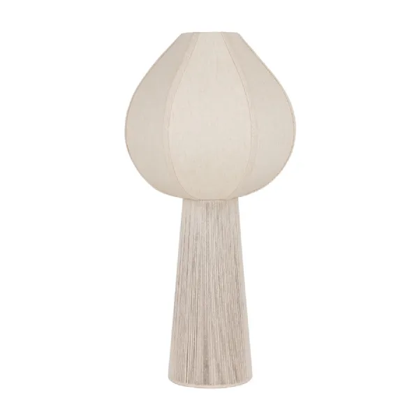 Natural Woven Cotton Rope Table Lamp with Fabric Shade