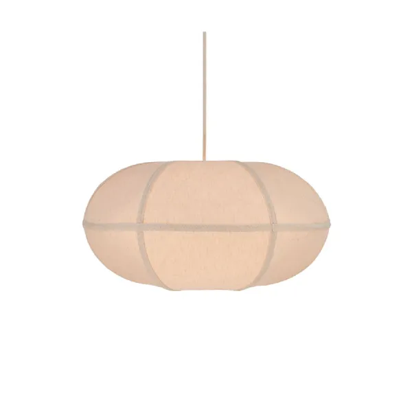 Natural Woven Cotton Oval Cream Pendant Light 50cm