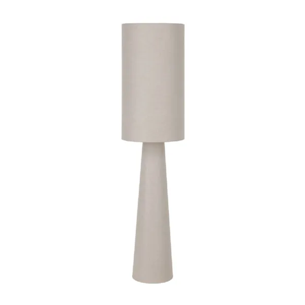 Natural Linen Beige Tapered Floor Lamp with Inner Glow