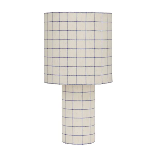 Marlow Blue Check Linen Table Lamp 38cm With Shade