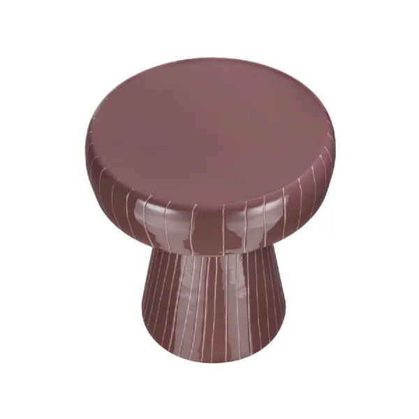 Dusty Mauve Iron Enamel Round Side Table