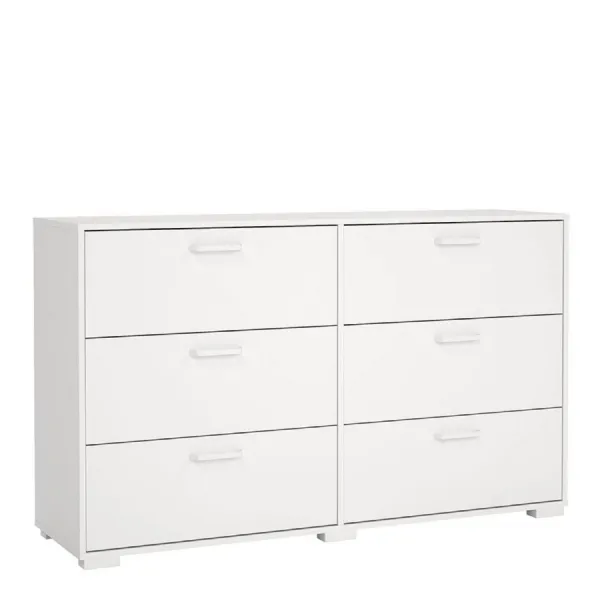 Sofia Double Dresser 6 Drawers White