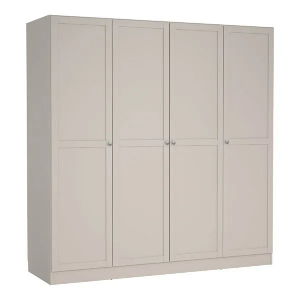Brande Wardrobe with 4 Frame Doors in Cashmere