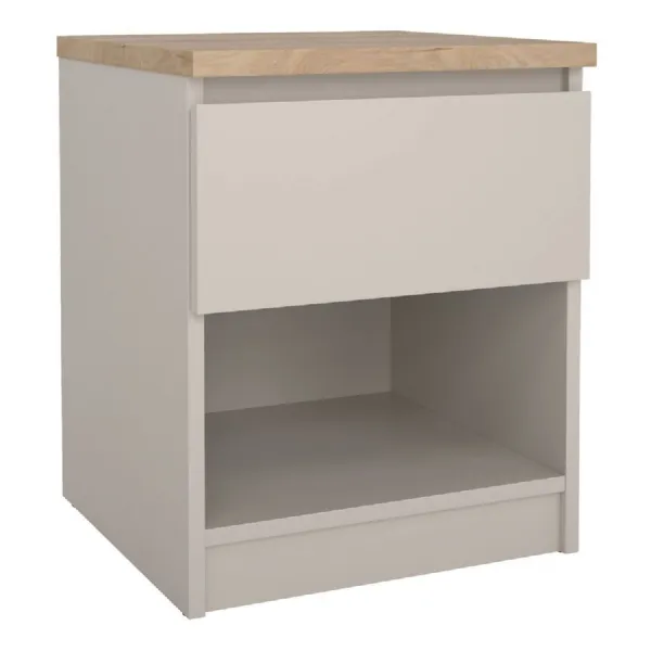 Naia Bedside 1 Drawer 1 Shelf in Cashmere Jackson Hickory