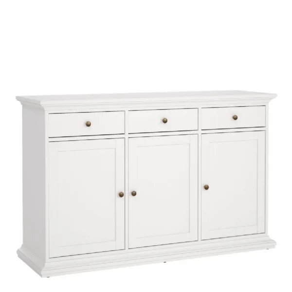 Paris Sideboard with 3 Doors and 3 Drawers in White
