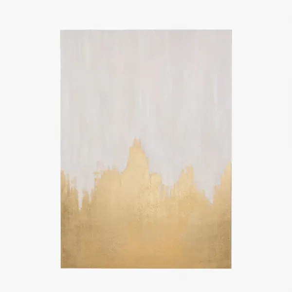 White and Gold Abstract Frameless Canvas