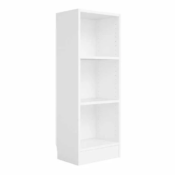 Basic Low Narrow Bookcase (2 Shelves) in White