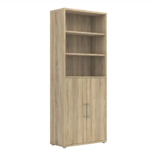 Bookcase 5 Shelves With 2 Doors in Oak