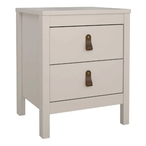 Barcelona Bedside Table 2 Drawers in Cashmere