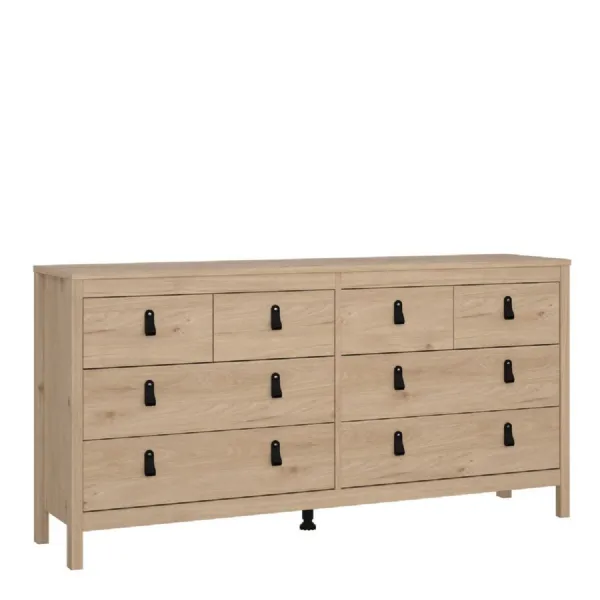 Barcelona Double Dresser 4+4 Drawers in Jackson Hickory Oak