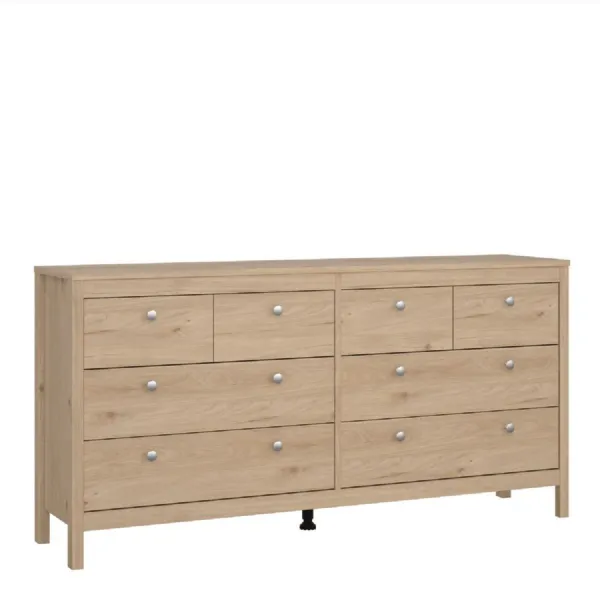 Madrid Double Dresser 4+4 Drawers in Jackson Hickory Oak