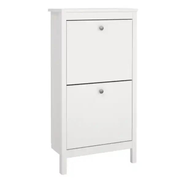 Madrid Shoe Cabinet 2 Flap Door White