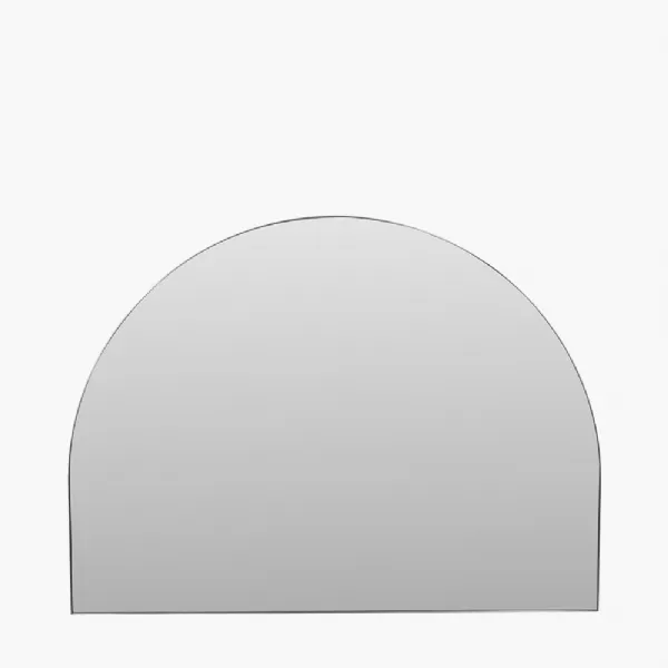 Brushed Silver Metal Slim Frame Wide Arch Wall Mirror