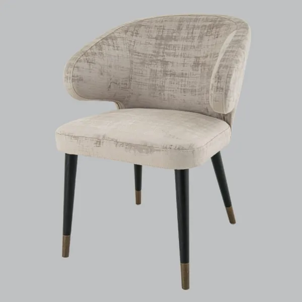 Mushroom Chenille Fabric Wing Back Occasional Chair