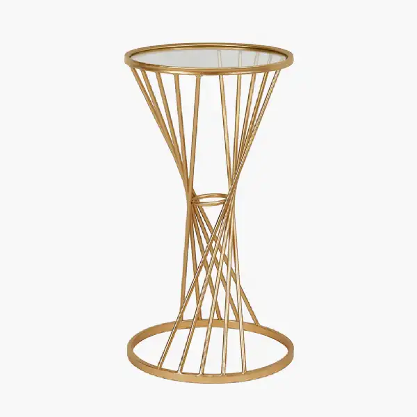 Glass and Gold Metal Small Table