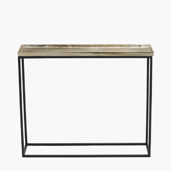 Franklin Gold Cast and Black Metal Console Table