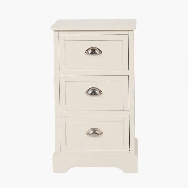 Croft Linen Pine Wood 3 Drawer Tall Unit