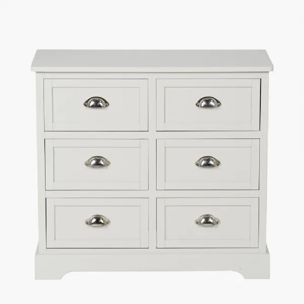 Croft Linen Pine Wood 6 Drawer Unit