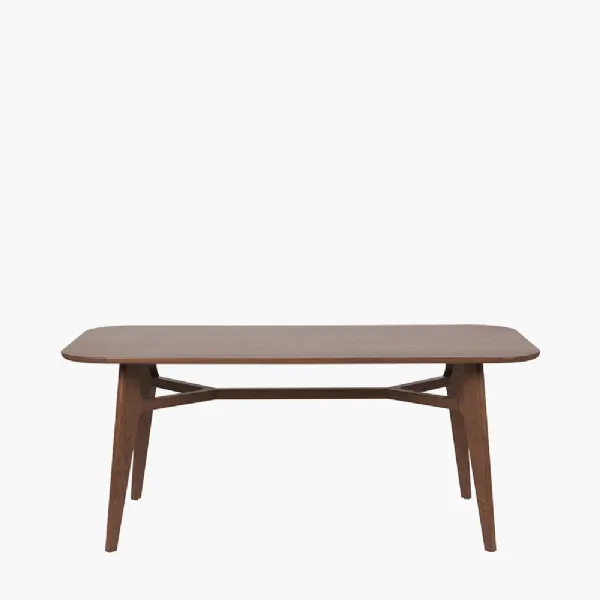 Elias Dark Ash Wood Retro Dining Table