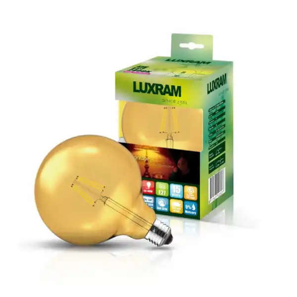 Value Vintage LED Globe 120mm E27 8W 2200K, 630lm, Gold Glass (3LT517T)