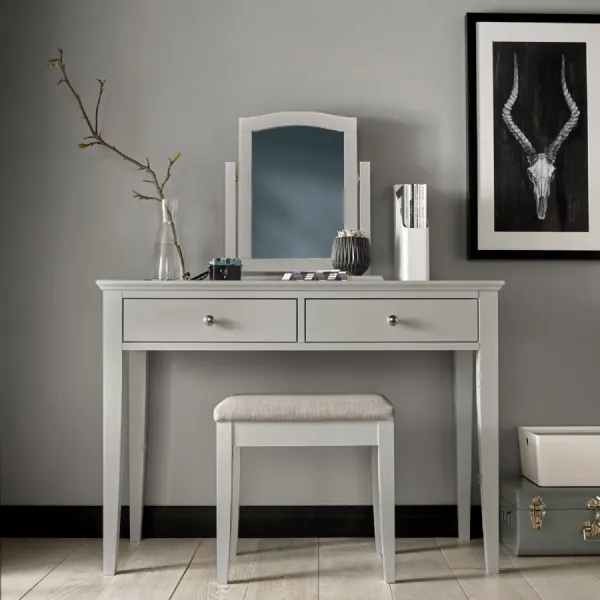 Grey Painted Dressing Table with 2 Drawers