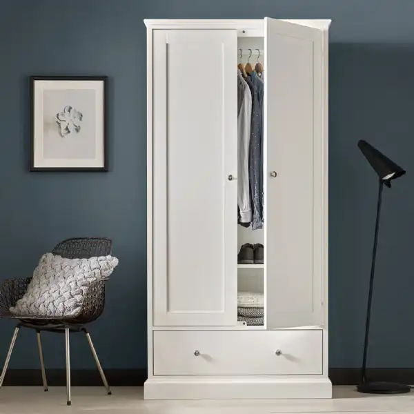 White Painted Double 2 Door Gents Wardrobe