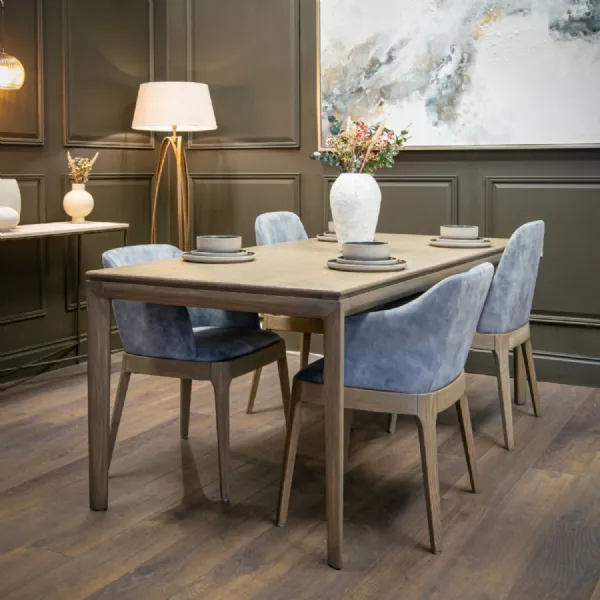 Brown Wooden Rectangular 2m Large Dining Table Tapered Legs