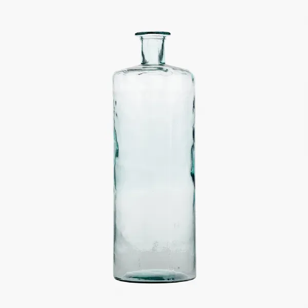 Clear Recycled Glass Tall Bottle Vase
