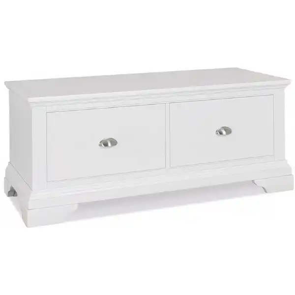 Modern White 2 Drawer Blanket Box Bracket Feet