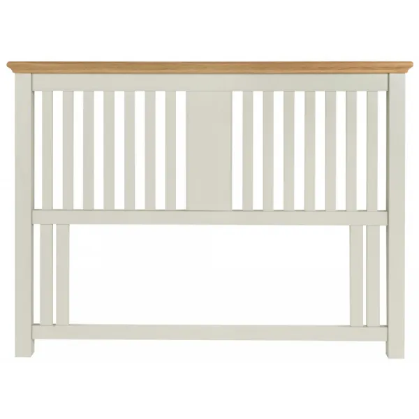 Grey Painted Oak Top Slatted 4ft6 Double Bed Headboard