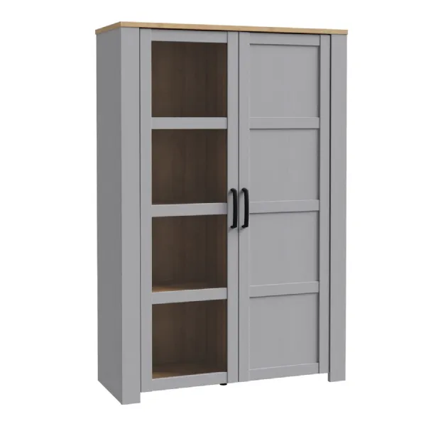 Bohol Display Cabinet in Riviera Oak Grey Oak