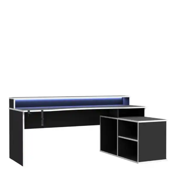 Tezaur Gaming Desk with LED in Black White