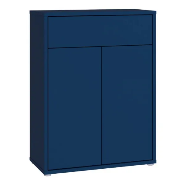 Alice Springs Compact Shoe Cabinet with 2 Doors PushtoOpen & 1 Drawer PushtoOpen in Night Blue
