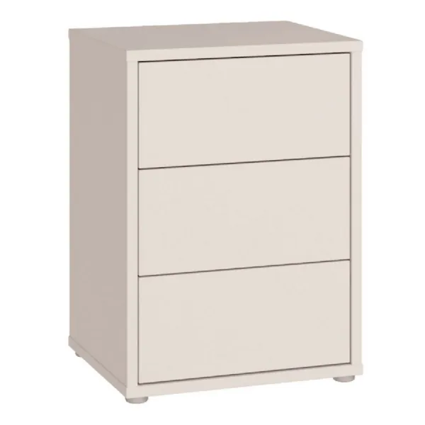 Alice Springs Bedside Cabinet with 3 Drawers PushtoOpen in Sand