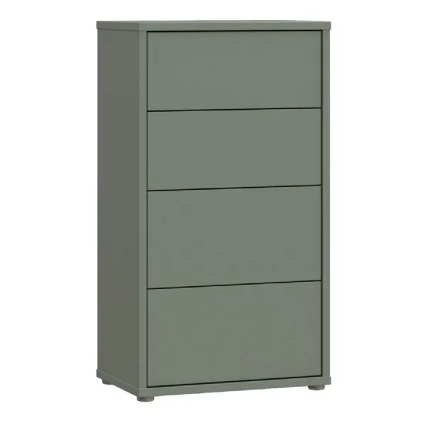 Alice Springs Tall 4 Drawer Chest with PushtoOpen Drawers in Sage Green