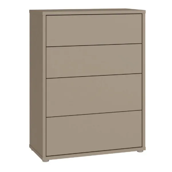 Alice Springs 4 Drawer Chest with PushtoOpen Drawers in Taupe