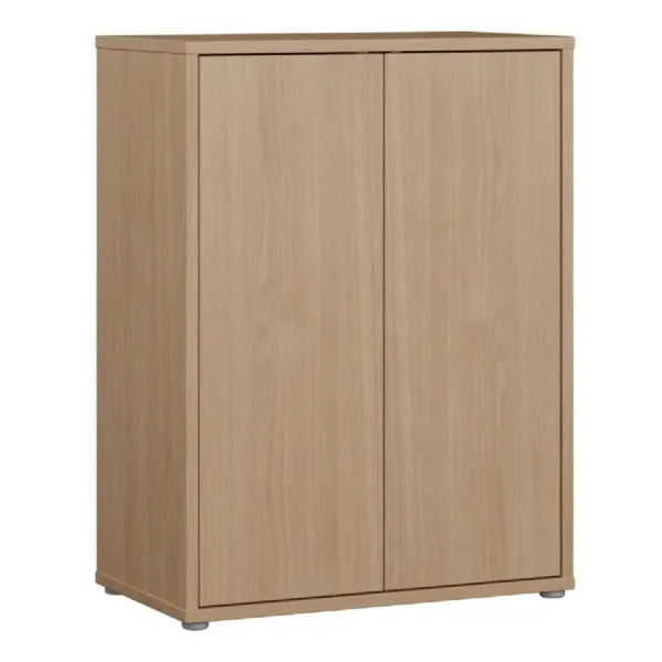 Alice Springs Tall 2 Door Cupboard with PushtoOpen Doors in Elegancia Oak