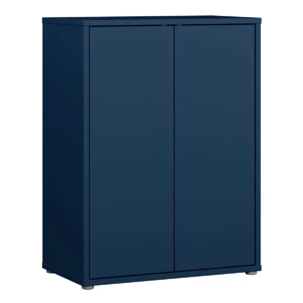 Alice Springs Tall 2 Door Cupboard with PushtoOpen Doors in Night Blue